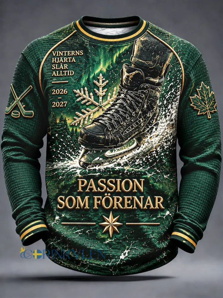 Mäns grön Ishockey IF Björklöven Patchwork Skriv ut Casual Sweatshirt - grönt / S