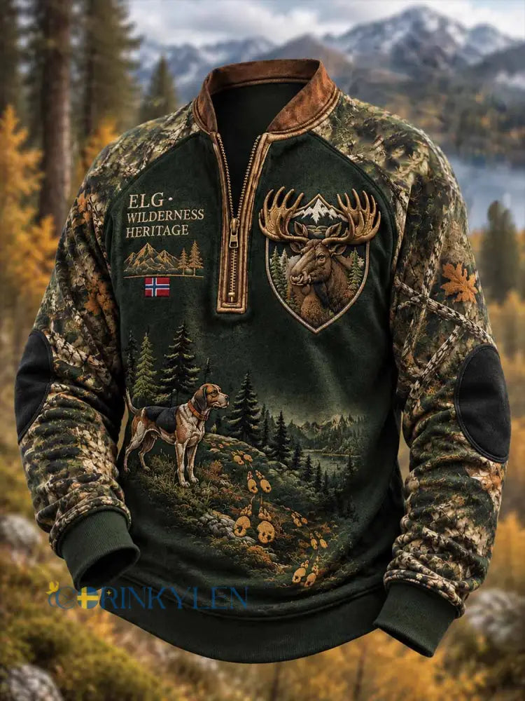 Mäns höst jakt säsong mönster Print Sweatshirt - som bild / S