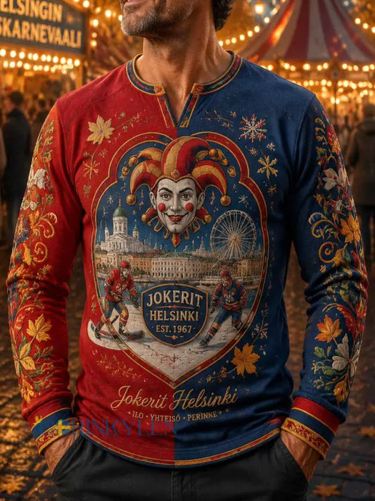 Mäns ishockeykarneval Print Sweatshirt - som bild / S