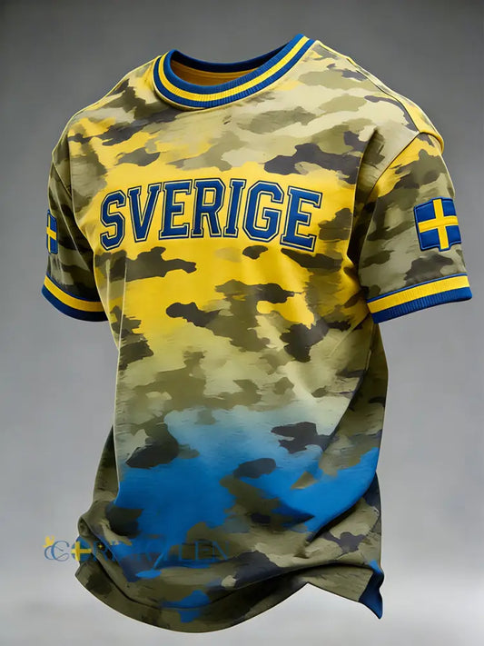 Mäns kamouflage Gradient Tryck T-shirt - A / S
