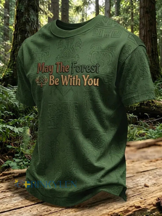 Mäns kan skogen vara med din tryckt T-shirt - armé gröna / S