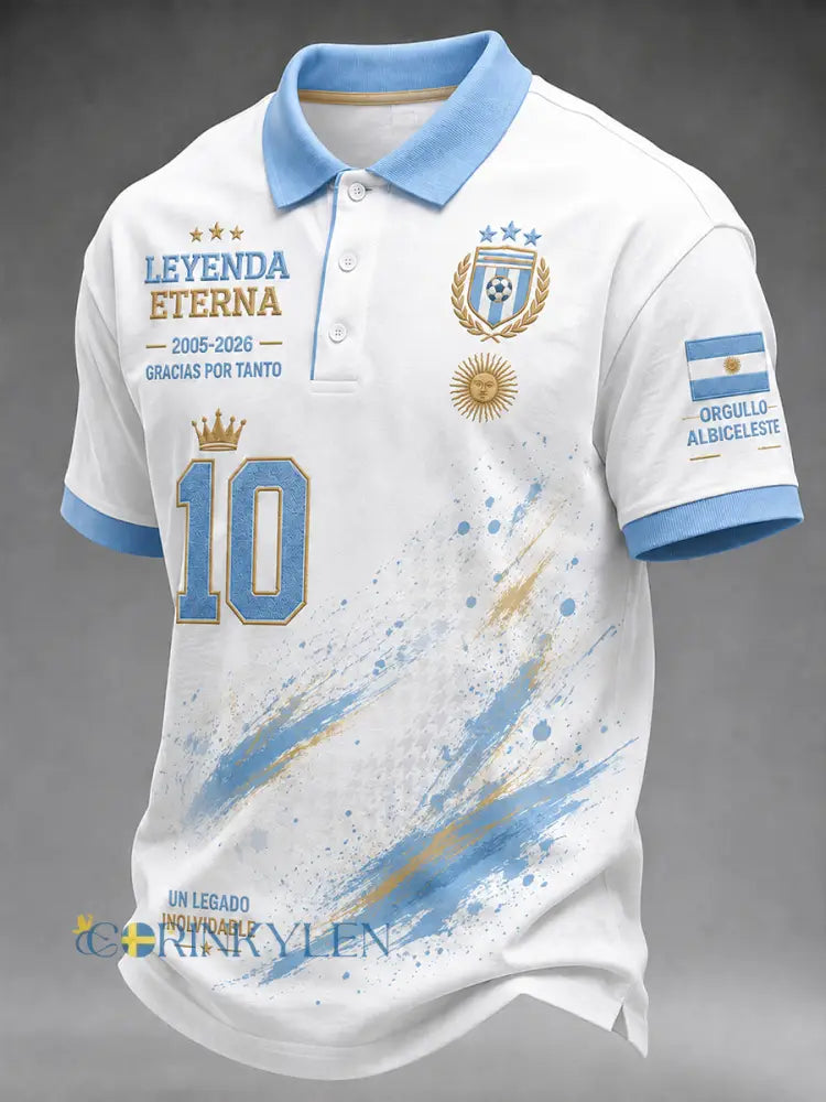 Mäns legendariska stjärna minnesbild grafisk kort ärm Polo tröj - A / S