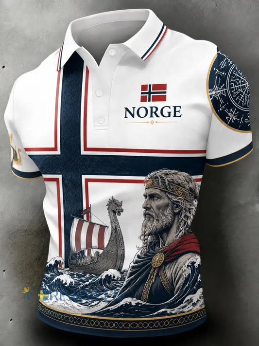 Mäns matchande stil: norska fotbollsfan Kultur & hejar konst Print Polo Print - A / S