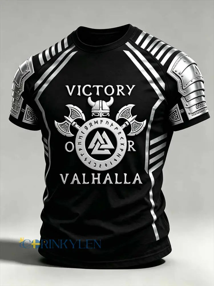 Mäns mode Valhalla Viking T-shirt - som bild / S