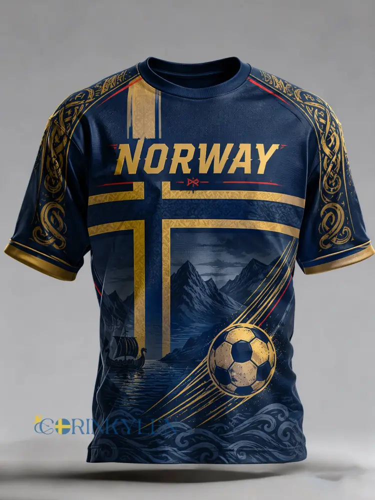 Mäns Norge fotboll match chering grafisk T-shirt - A / S