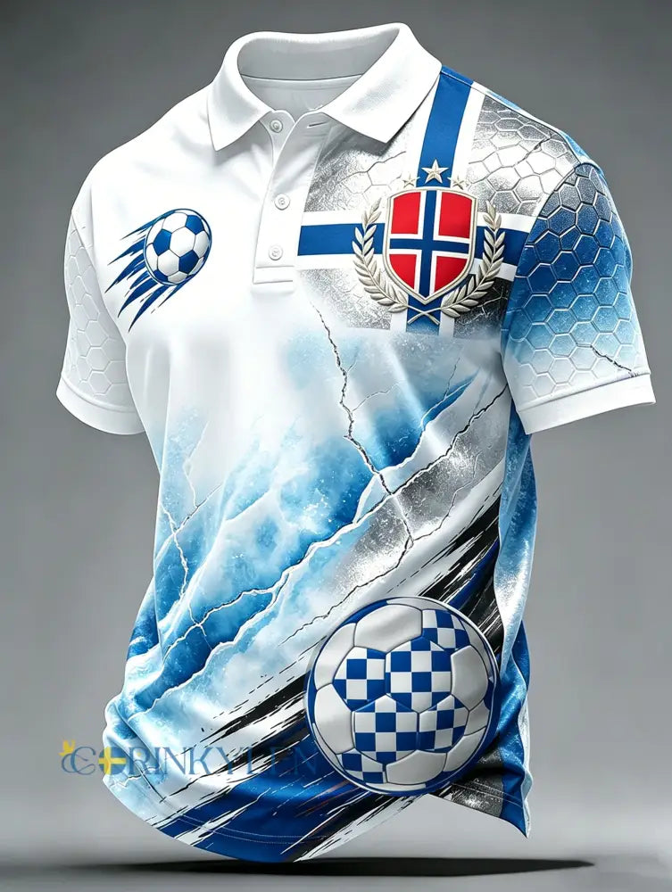 Mäns Norge fotboll match hejar konst Print T-shirt - A / S