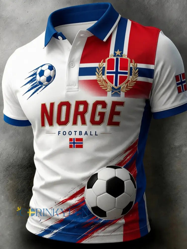 Mäns Norge fotboll match hejar konst Print T-shirt - A / S