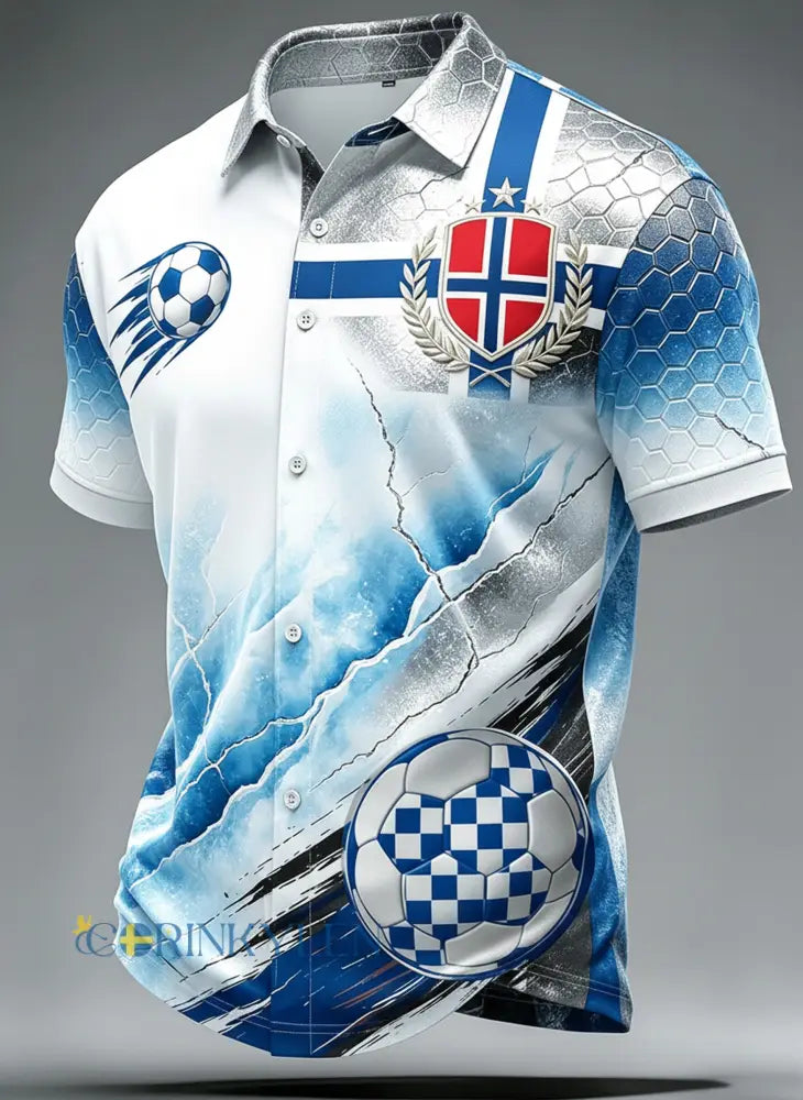 Mäns Norge fotboll match hejar konst Print tröj - A / S