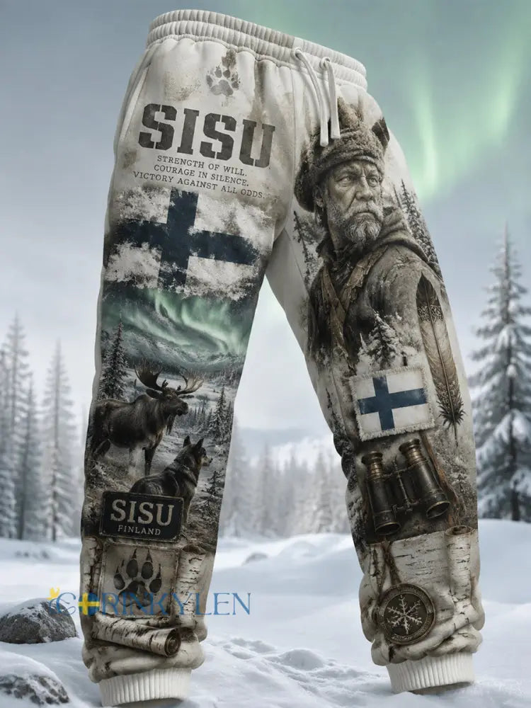Mäns Retro Finska Veteran Sisu Spirit Byxor - A / S