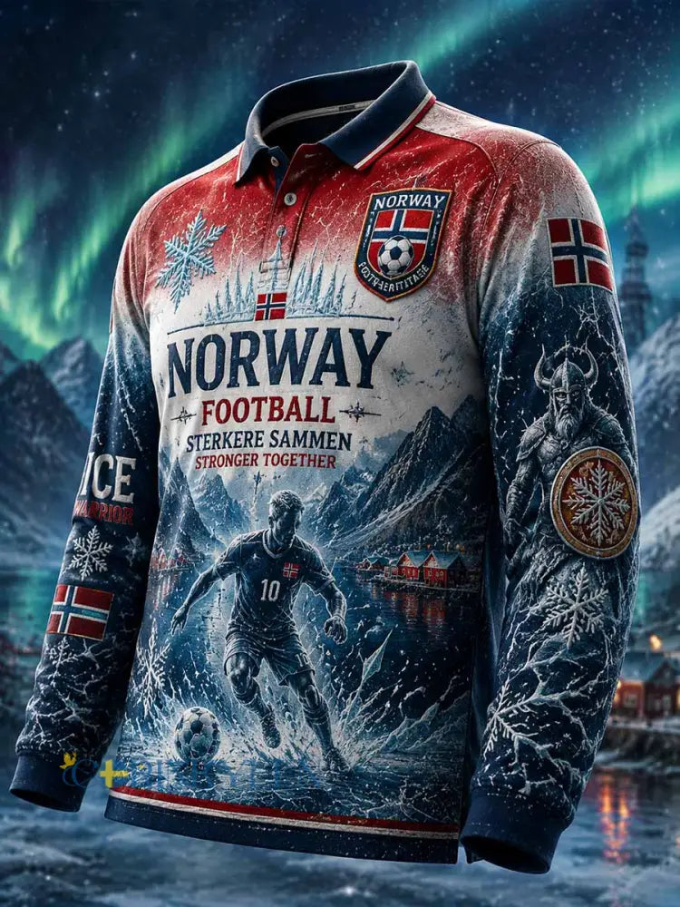 Mäns Retro fotboll minnesmönster tryckt polo skjjorta - som bild / S