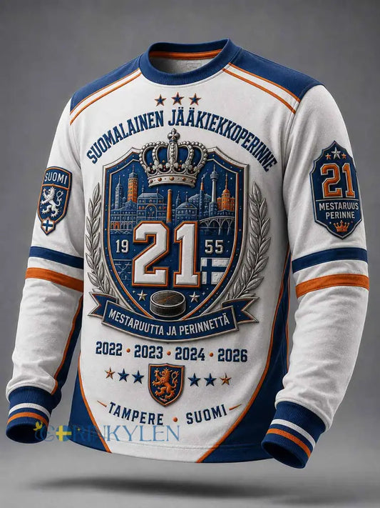Mäns Retro Hockey Tappara mästerskap Heritage Tryckt tröjar - som bild / S
