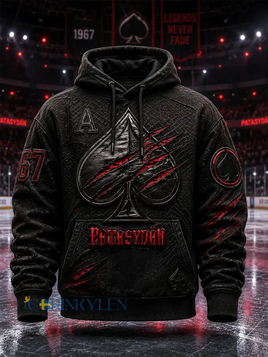 Mäns Retro Porin Ässät Finska hockeyälskare Långärm Huska - svart / S