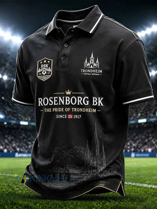 Mäns Retro RBK fotboll lag Grafiskt utskrift Polo tröja - som bild / S