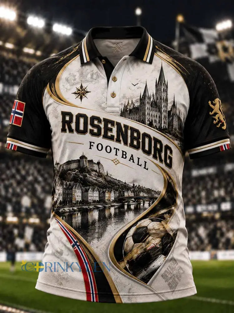 Mäns Retro RBK fotboll lag Print Polo tröj - som bild / S