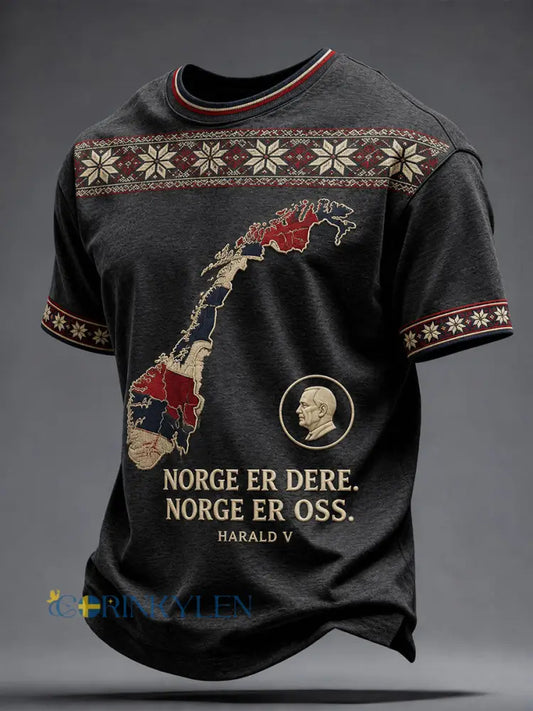 Mäns Rip Norge Harald Tryckt T-shirt - som bild / S