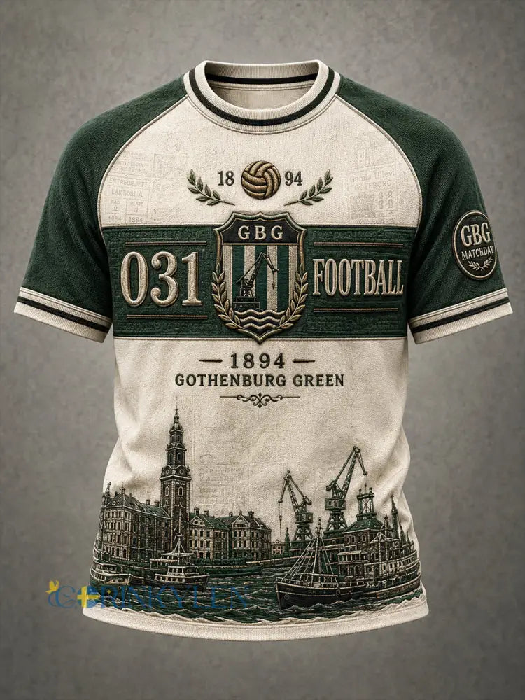 Mäns svensk fotboll Gais fans älskare kort ärm T-shirt - A / S