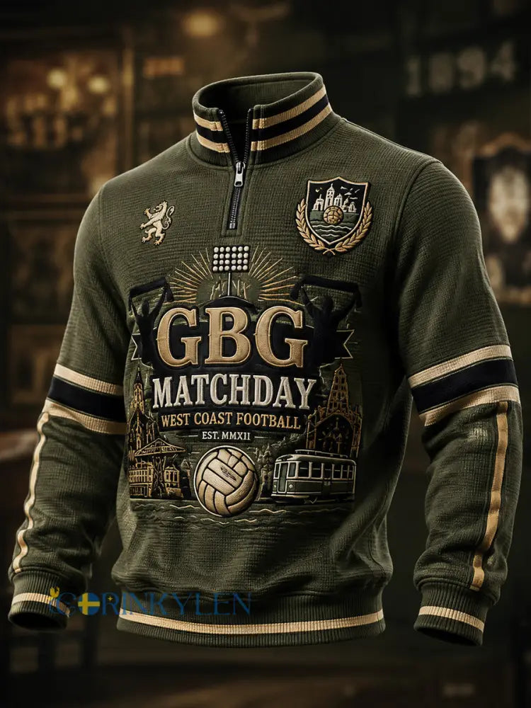 Mäns svensk fotboll Gais fans älskare våffel Lång ärm T-shirt - A / S