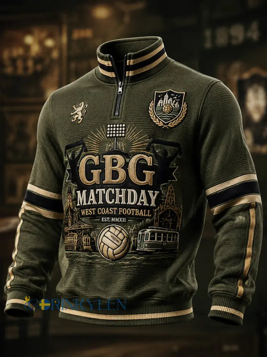 Mäns svensk fotboll Gais fans älskare våffel Lång ärm T-shirt - A / S