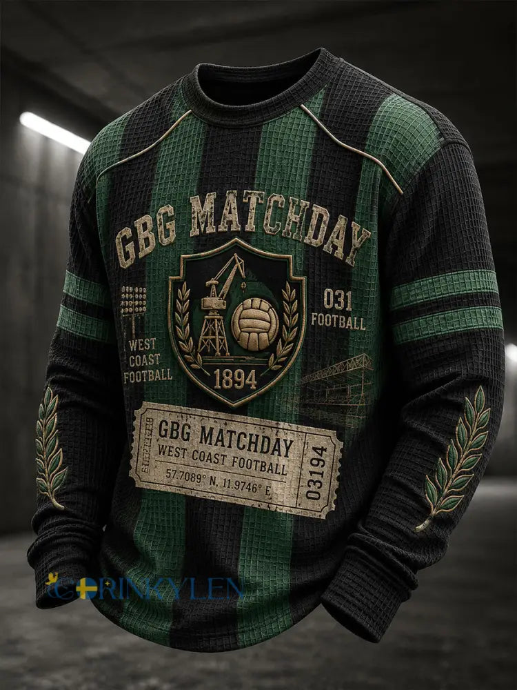 Mäns svensk fotbollsklubb Gais älskare våffel Lång ärm T-shirt - A / S