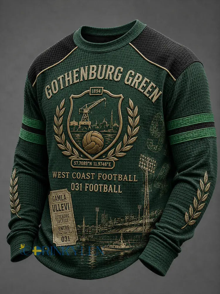 Mäns svensk fotbollsklubb Gais älskare våffel Lång ärm T-shirt - A / S