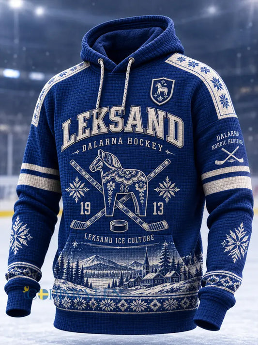 Mäns svenska hockey Leksands IF älskare överdimensionerad dropp-skåla med fickar - A / S