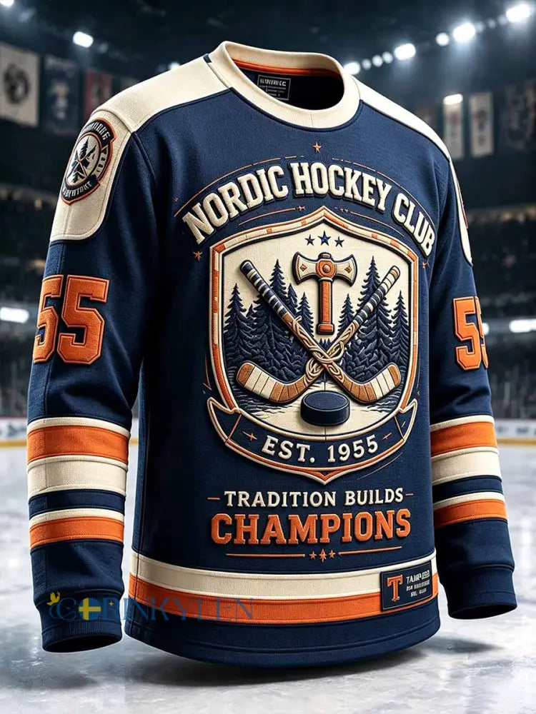 Mäns Tappara ishockey 1955 minnesmönster tryckt tryckt - som bild / S