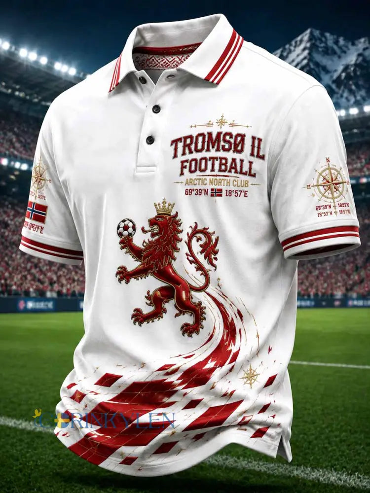 Mäns Tromsø fotboll lag tryckt Polo tröj - som bild / S