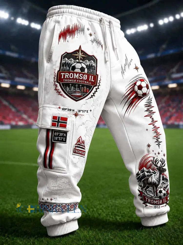 Mäns Tromsø fotbollslag tryckta arbetsbyxor - som bild / S