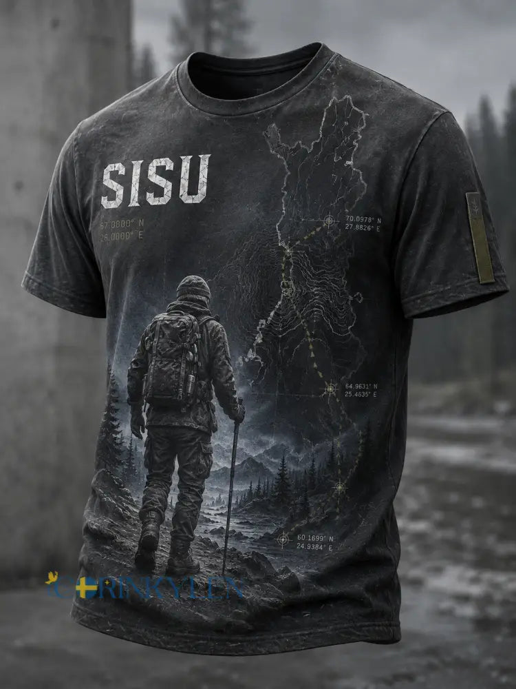 Mäns veteran Sisu korta ärmar T-shirt - A / S