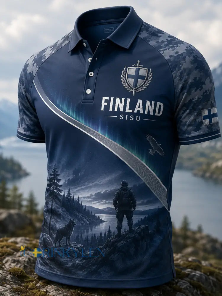 Mäns veteran Sisu Skriv ut Polo tröj - A / S