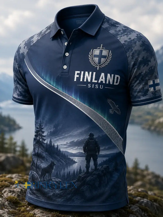 Mäns veteran Sisu Skriv ut Polo tröj - A / S