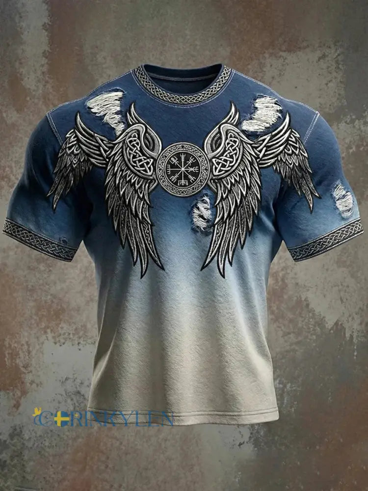 Mäns viking stil T-shirt - som bild / S