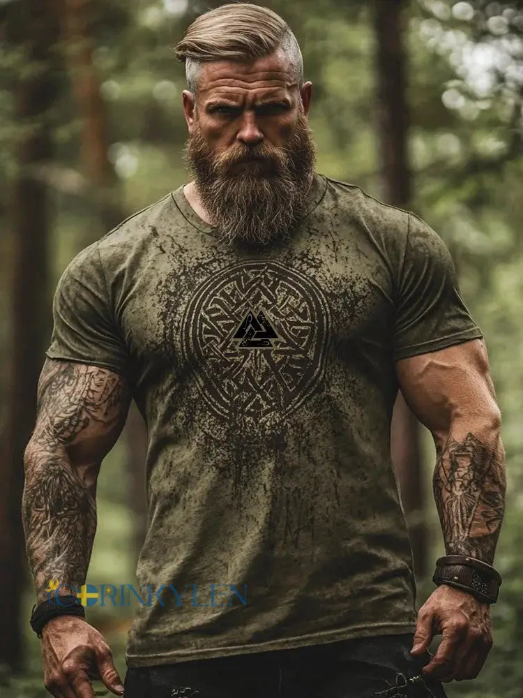 Mäns Viking T-shirt - som bild / S