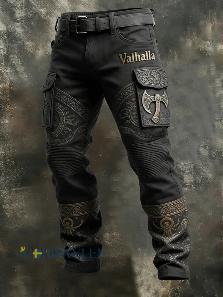 Mäns vikinga-stil Valhalla med plush varm dragkedja jacka - som bild / S