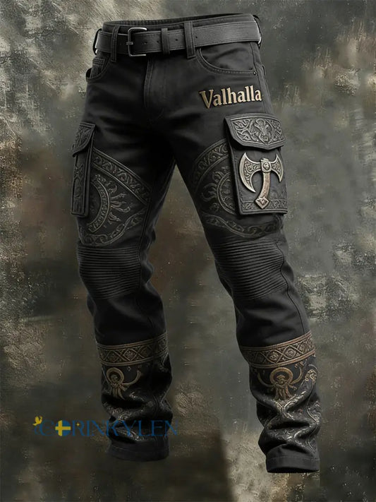 Mäns vikinga-stil Valhalla med plush varm dragkedja jacka - som bild / S