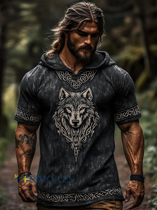 Mäns Vikingad T-shirt - svart / S
