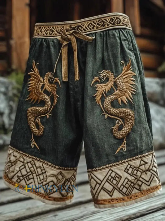 Mäns vikingtryckta Shorts - som bild / S