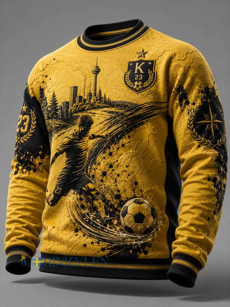 Mäns Vintage 1923 Fotboll minnesmärke Print - som bild / S