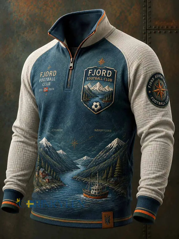 Mäns Vintage fotboll minnesbild grafik Print Sweatshirt - som bild / S