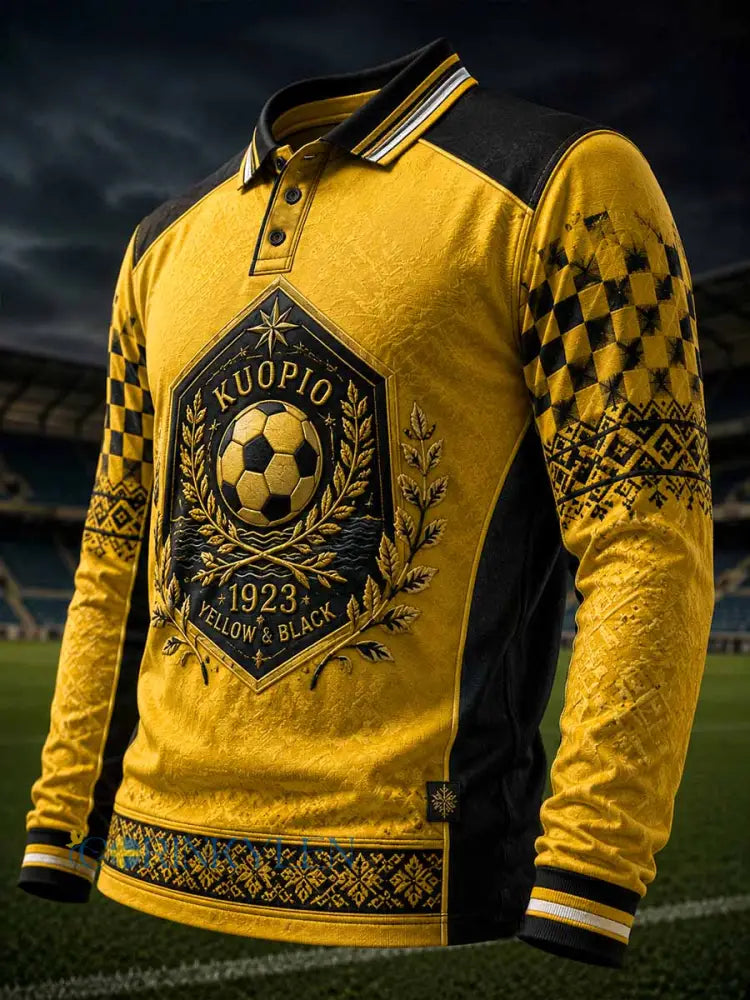 Mäns Vintage KuPS fotboll lag tryckt polo tröj - som bild / S