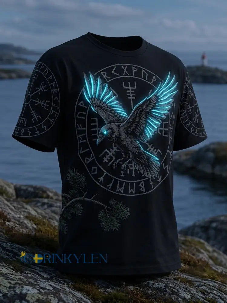 Mäns Vintage Svenska Birka Vikingaveckor T-shirts - svart / S