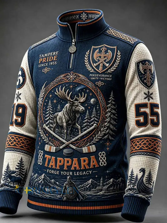 Mäns Vintage Traditionella Ishockey minnestryckt tryckt - som bild / S