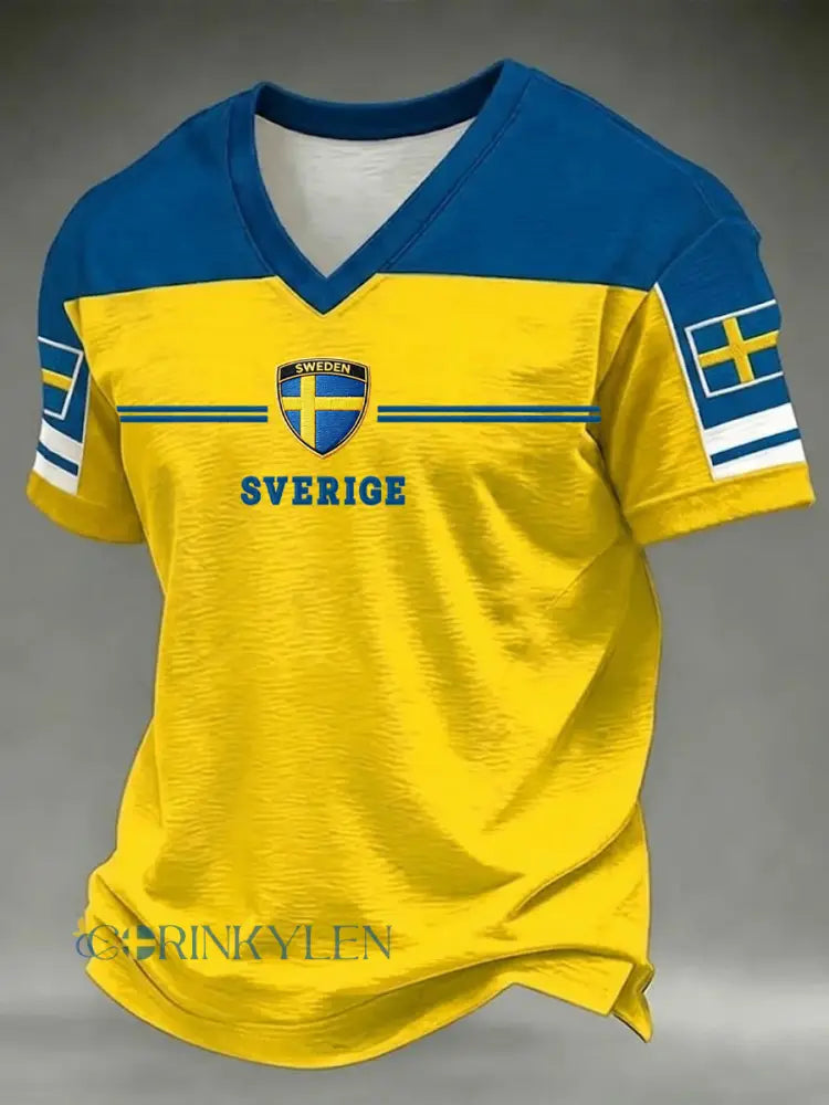 Mans t-shirt med svensk morsdagstryck - som bild / S