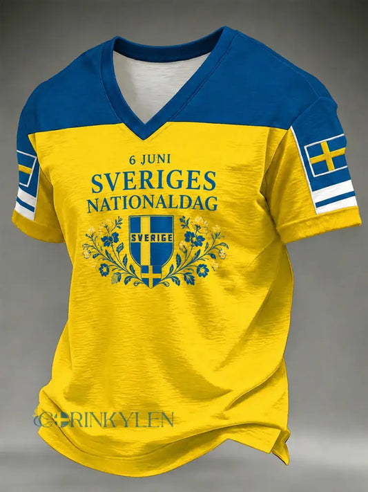 Mans t-shirt med svensk morsdagstryck - som bild / S
