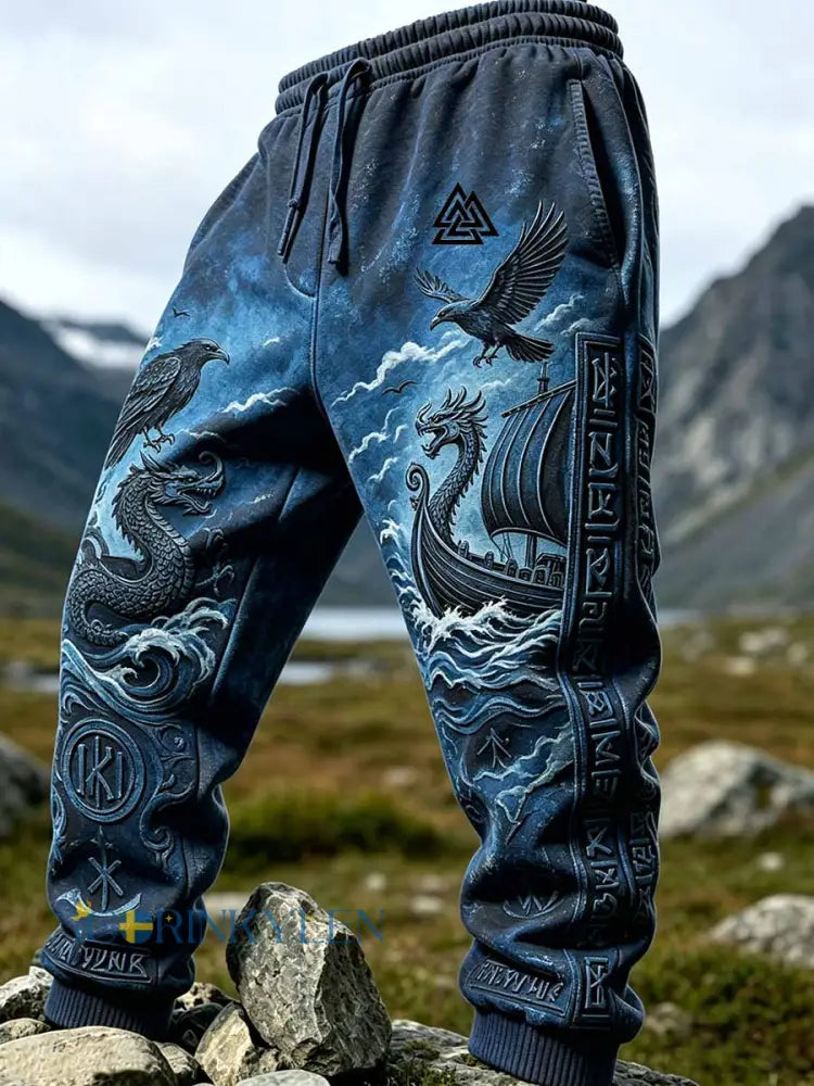 Mansbyxor med äldre vikingamönster i konststil - som bild / S