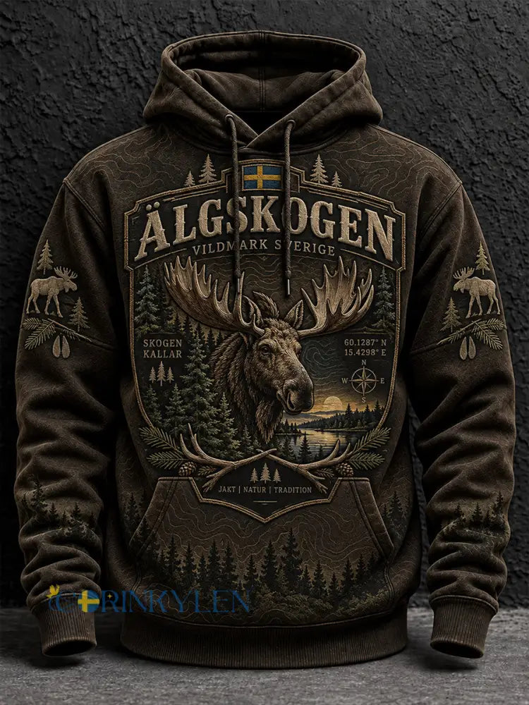 Mansjacka för svensk jaktsäsong oversized huvtröja med fallande axlar och fickor - A / S