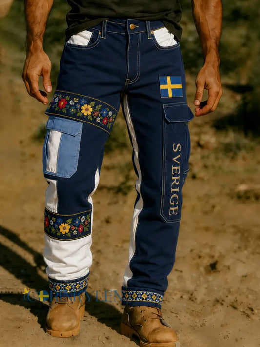 Manskläder – konsttryck för midsommarfesten arbetsbyxor - A / S