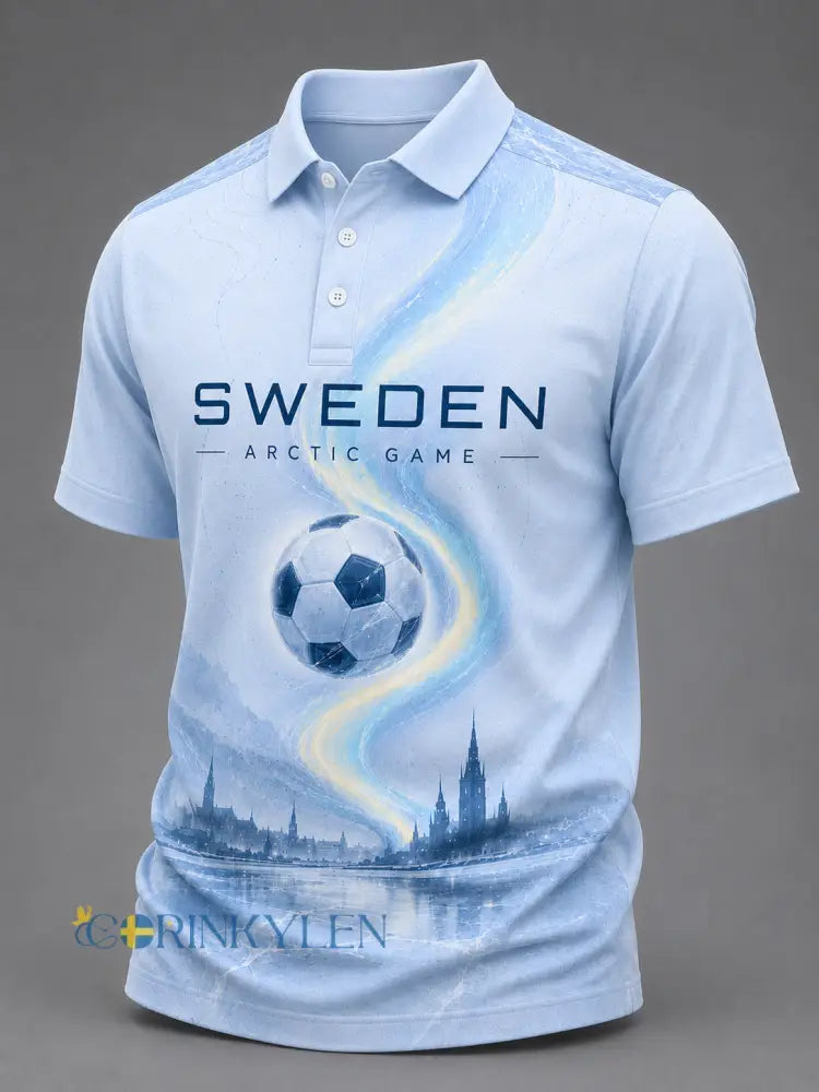 Manspolotröja med korta ärmar och fotbollsmönster - A / S