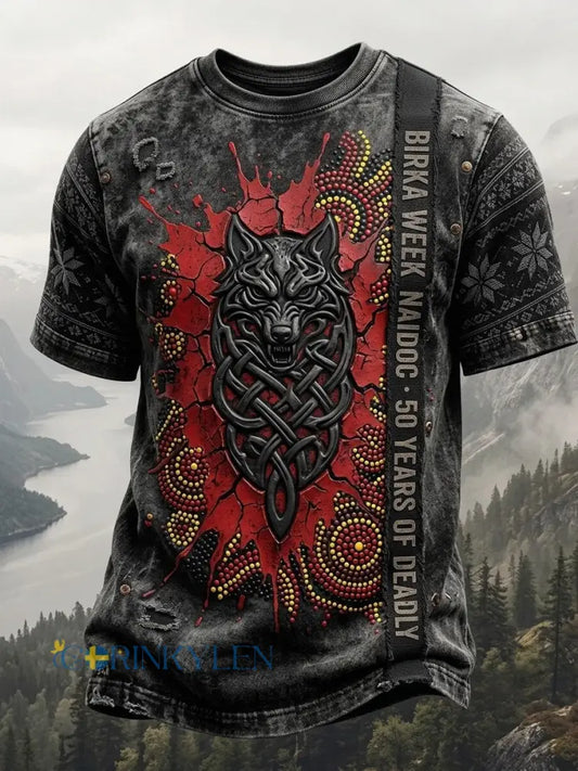 Mansvintage svensk Birka Vikingaveckor T-shirt med korta ärmarna - grå / S