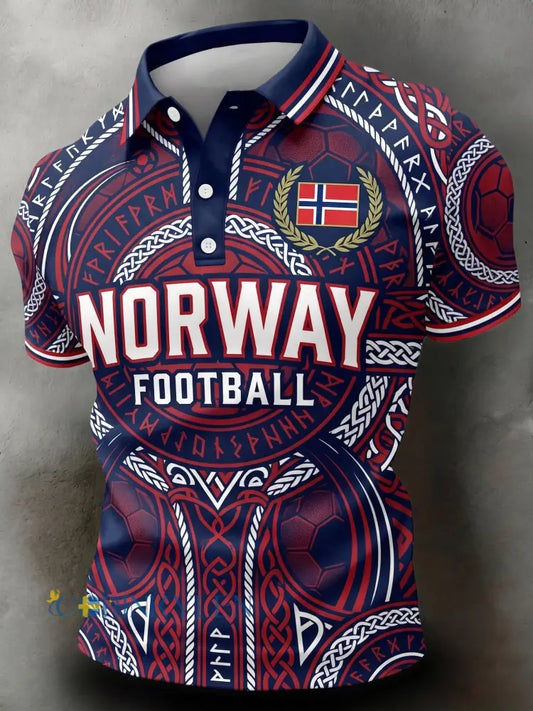 Menns Norge-fotballkamp-heiarop kunsttrykk polo - A / S